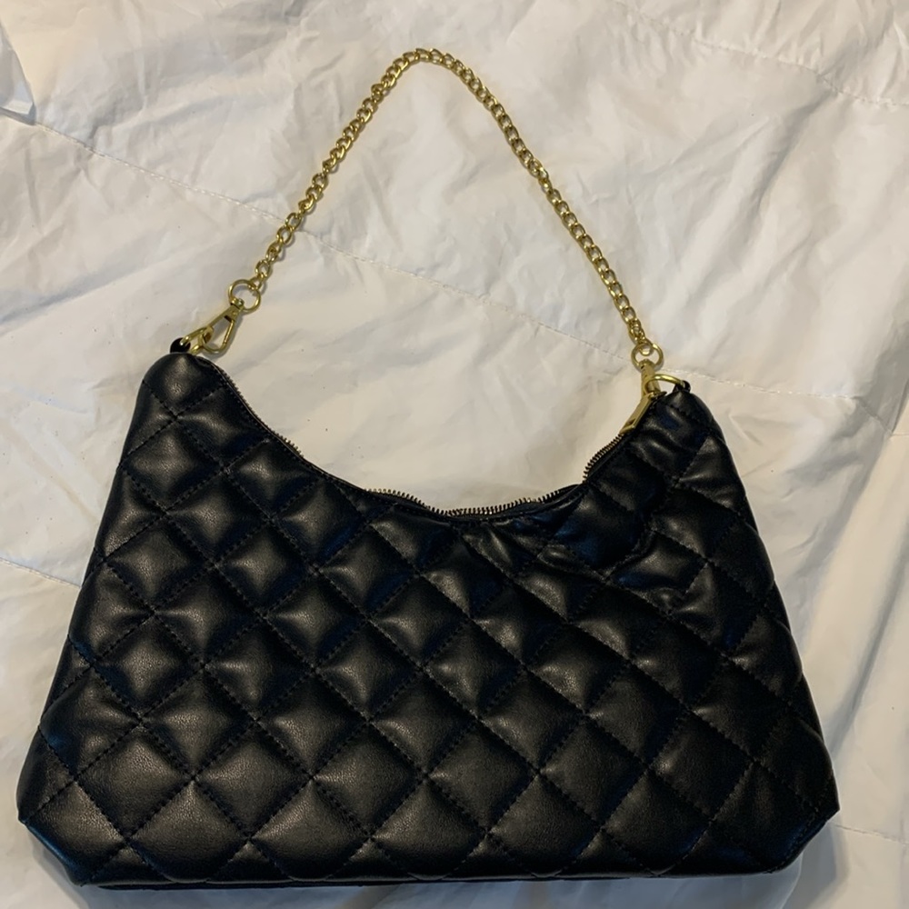 Very soft black purse with gold strap, NEW super soft.